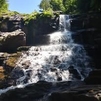 A waterfall in one of the hiking trails of the Adirondack mountains